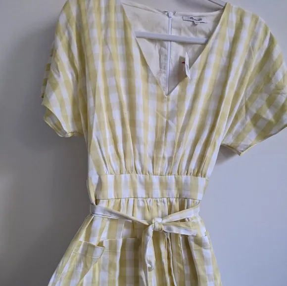 Madewell Dolman-Sleeve Midi Dress Gingham Check