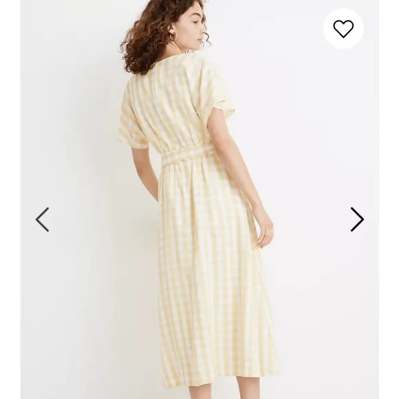 Madewell Dolman-Sleeve Midi Dress Gingham Check