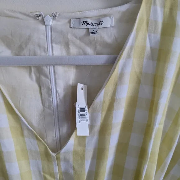 Madewell Dolman-Sleeve Midi Dress Gingham Check