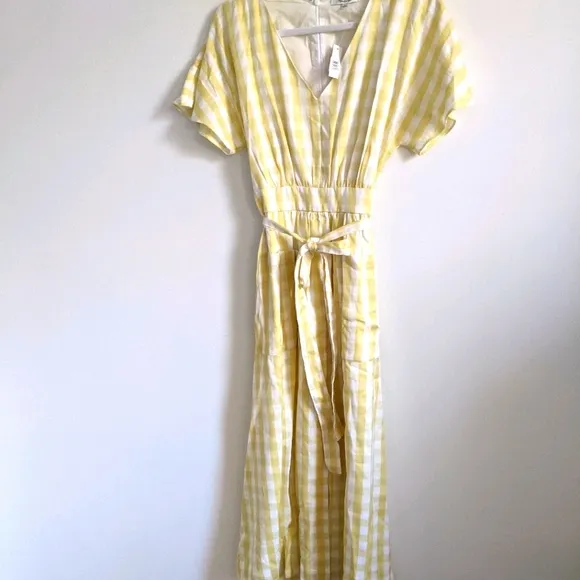 Madewell Dolman-Sleeve Midi Dress Gingham Check