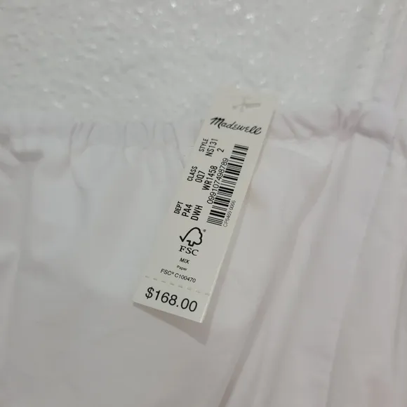 Madewell Embroidered Tank Midi Dress in Poplin 2 NWT