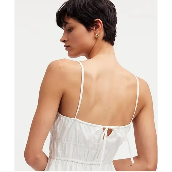 Madewell Embroidered Tank Midi Dress in Poplin 2 NWT