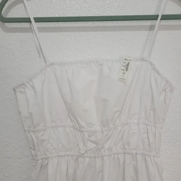 Madewell Embroidered Tank Midi Dress in Poplin 2 NWT