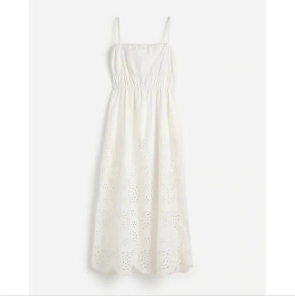 Madewell Embroidered Tank Midi Dress in Poplin 2 NWT