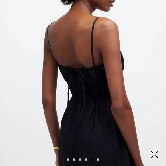 Madewell Embroidered Tank Midi Dress in Poplin