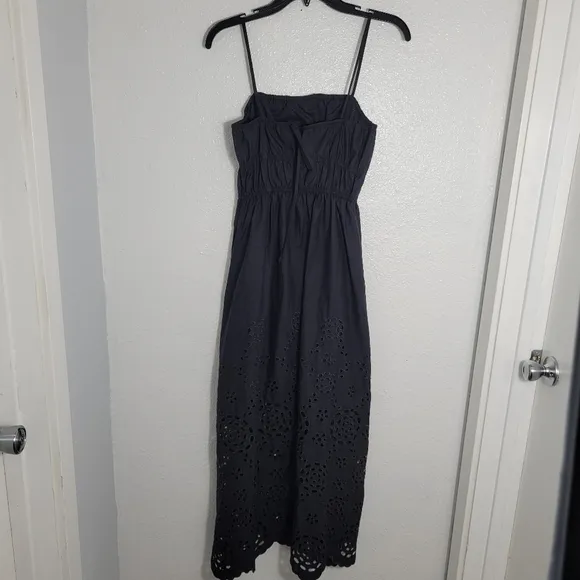 Madewell Embroidered Tank Midi Dress in Poplin