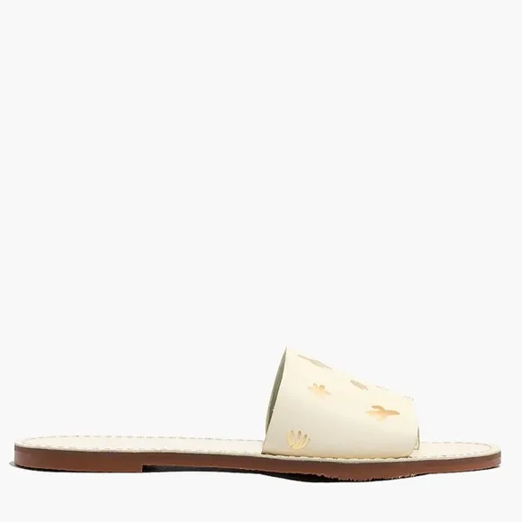 Madewell The Boardwalk Post Slide Sandal: Cactus Embossed Edition