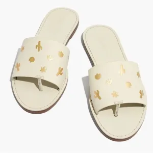 Madewell The Boardwalk Post Slide Sandal: Cactus Embossed Edition