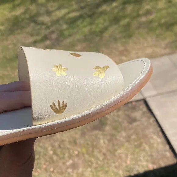 Madewell The Boardwalk Post Slide Sandal: Cactus Embossed Edition