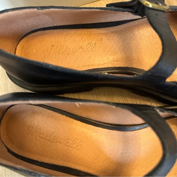 Madewell The Freya Platform Lugsole Mary Jane Shoes in Black Leather Size 7
