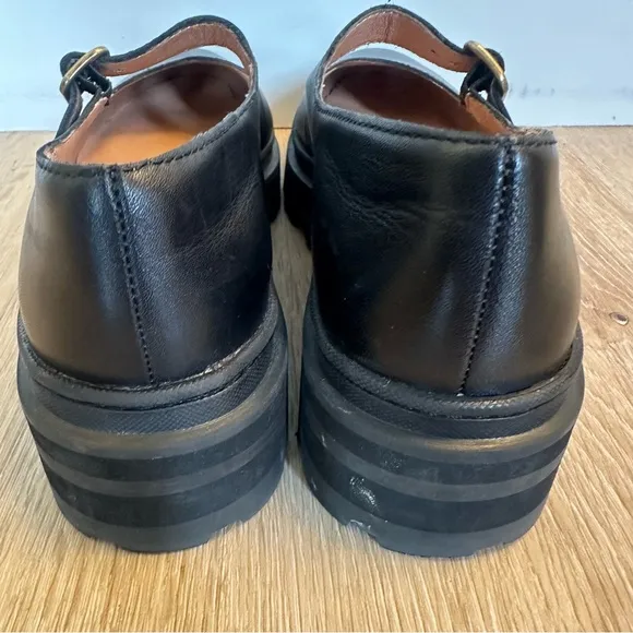 Madewell The Freya Platform Lugsole Mary Jane Shoes in Black Leather Size 7