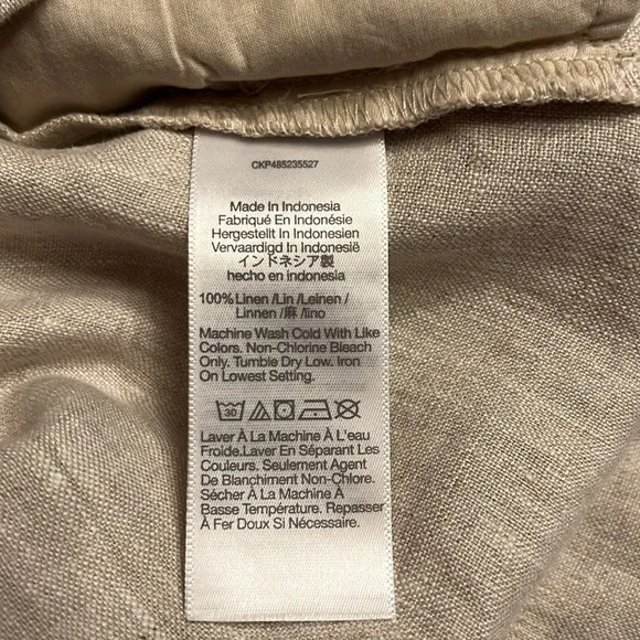 Madewell V-Neck Mini Dress in 100% Linen in natural undyed Women’s Size XS