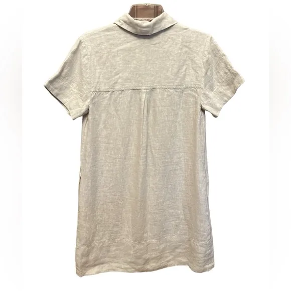 Madewell V-Neck Mini Dress in 100% Linen in natural undyed Women’s Size XS