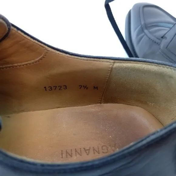 Magnanni Black Leather Men Dress Shoes (7.5 US)