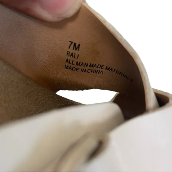 MAKALU of California Bali Sandals White Wide‎ Strap Slides Women's Size 7M