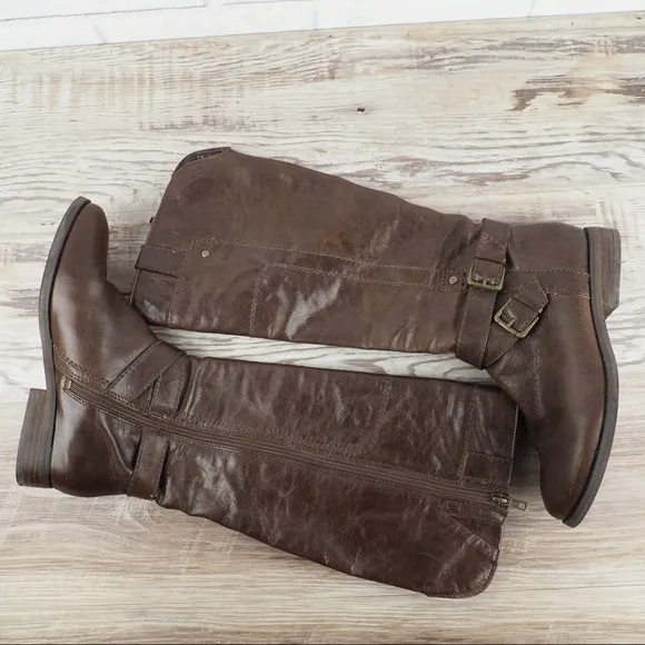 Marc Fisher 6.5 Artful brown leather riding boots
