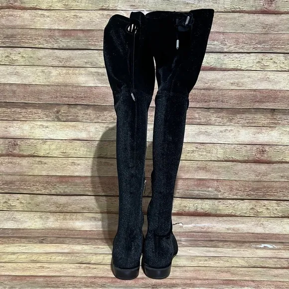 Marc Fisher Black Velvet Knee High Boots