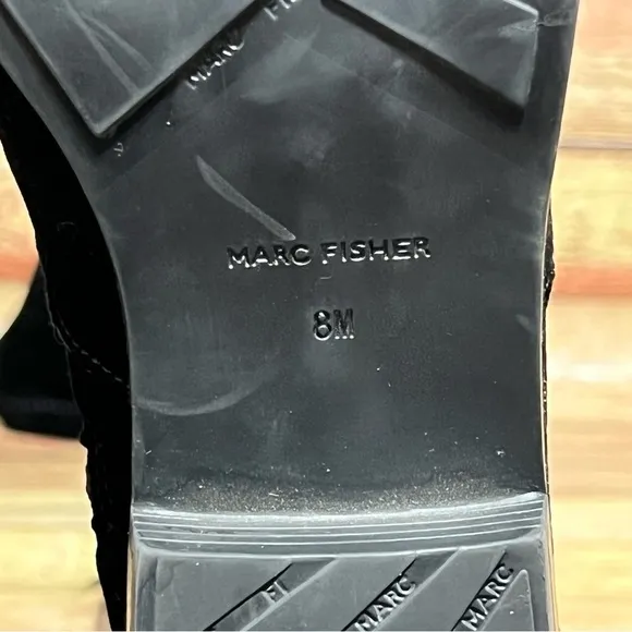 Marc Fisher Black Velvet Knee High Boots