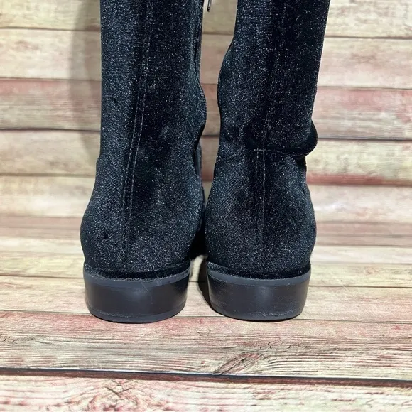 Marc Fisher Black Velvet Knee High Boots