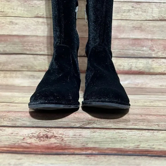 Marc Fisher Black Velvet Knee High Boots