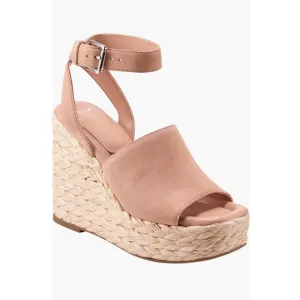 Marc Fisher LTD Nelly Ankle Strap Wedge Sandals Light Natural 111 Women’s 10