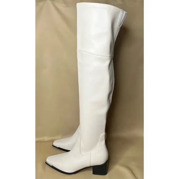 Marc Fisher LTD Noemi Cream Over The Knee Boots 8.5 M New