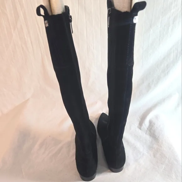 Marc Fisher Womens Size 7M Black Suede Zip Knee High Fashion Boots New