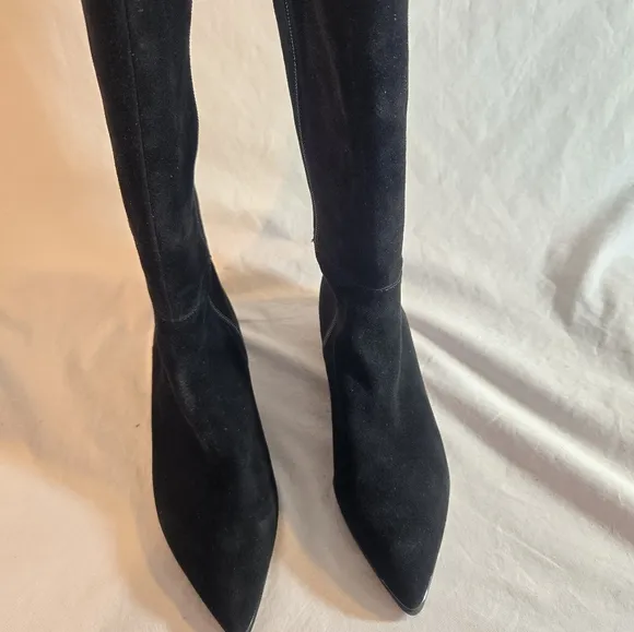 Marc Fisher Womens Size 7M Black Suede Zip Knee High Fashion Boots New