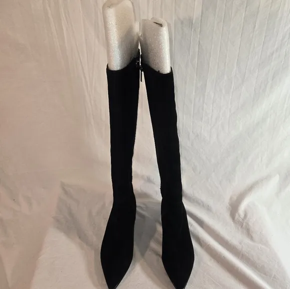 Marc Fisher Womens Size 7M Black Suede Zip Knee High Fashion Boots New
