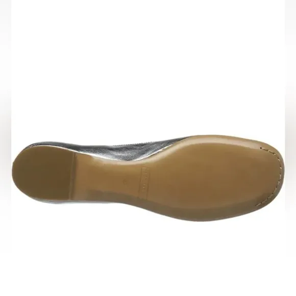 Marc Jacobs Women's Cleo Silver Black Leather Ballet Flats Studded Shoes 6 / 36