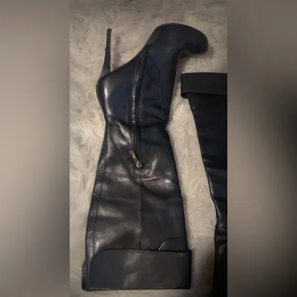Marciano | High Quality Black Leather Knee High Women's Boots