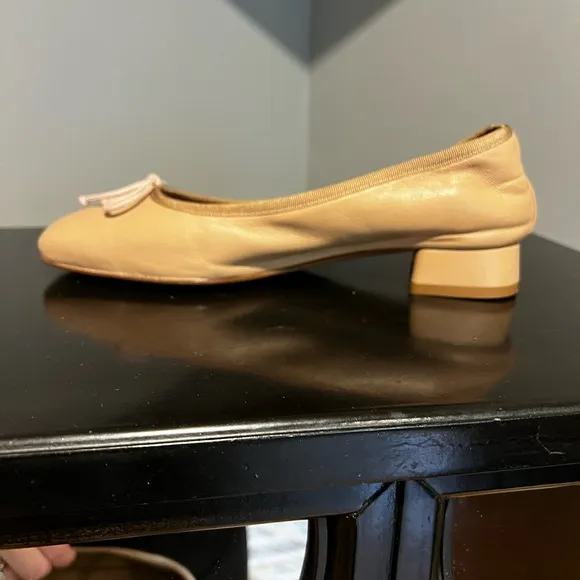 Margaux The Ada Low Heel Ballet with Bow Detail and Square Toe