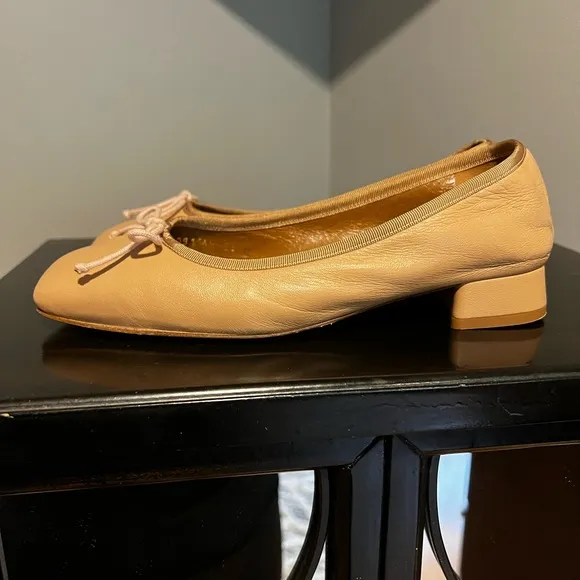Margaux The Ada Low Heel Ballet with Bow Detail and Square Toe