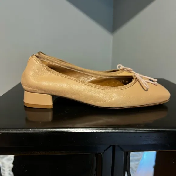 Margaux The Ada Low Heel Ballet with Bow Detail and Square Toe