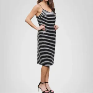 MARIE OLIVER SLIP STRIPE SEQUIN DRESS