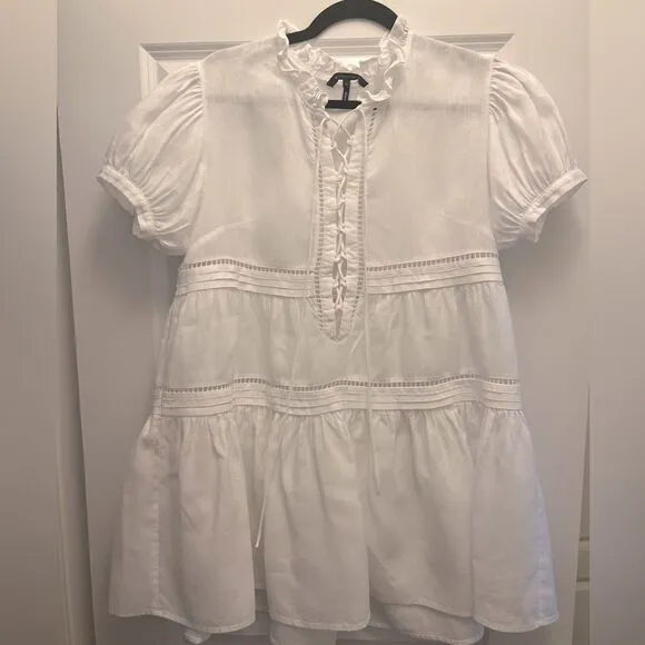 MARISSA WEBB - NEW Quincy Lace Up Mini Dress. White. NWOT. XS.