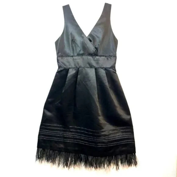 Max and Cleo feather trimmed Maralin Satin dress 6
