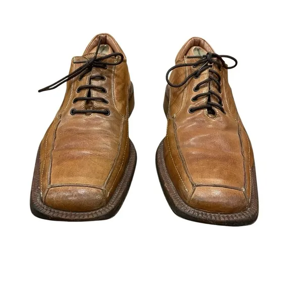 McKanty Brown Leather Square Toe Oxford Loafer Dress Shoes Men’s Size 10 / EU 44