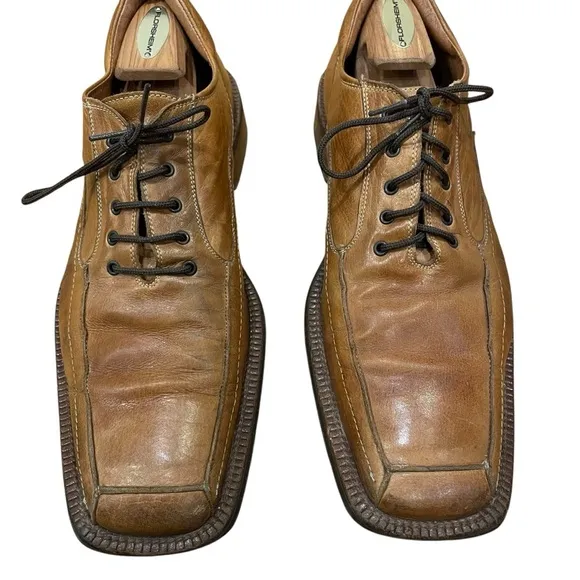 McKanty Brown Leather Square Toe Oxford Loafer Dress Shoes Men’s Size 10 / EU 44
