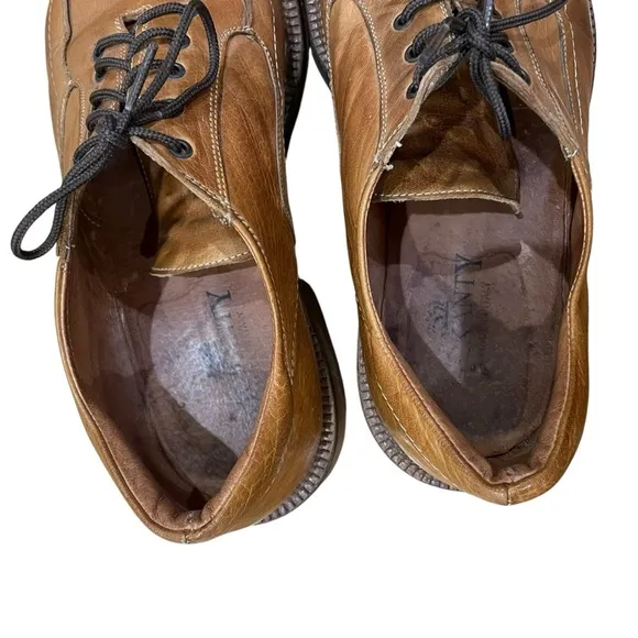 McKanty Brown Leather Square Toe Oxford Loafer Dress Shoes Men’s Size 10 / EU 44