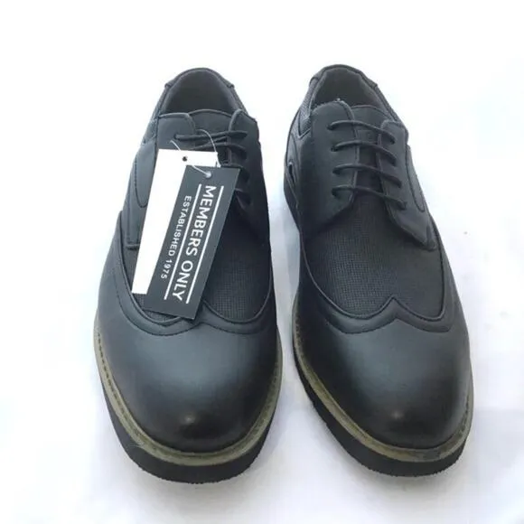 Members Only Wing Tip Oxfords Shoes Men's Dress Comfort Bedford Black 12 NWB