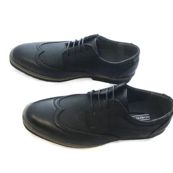 Members Only Wing Tip Oxfords Shoes Men's Dress Comfort Bedford Black 12 NWB