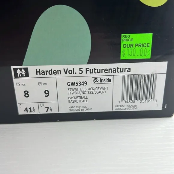 Mens Adidas Harden Vol. 5 Futurenatural Polka Dot Running Athletic Sneakers Sz 8