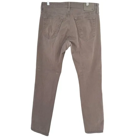 Men's AG Everett Sueded Stretch Sateen Slim Straight Pants | 31x32 | Stone
