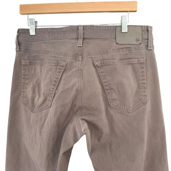 Men's AG Everett Sueded Stretch Sateen Slim Straight Pants | 31x32 | Stone