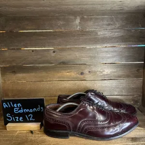 Mens Allen Edmonds McAllister Brown Leather Wingtip Brogue Dress Shoes Size 12 D