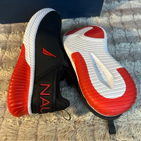 Men's Black and Red Athletic Shoes