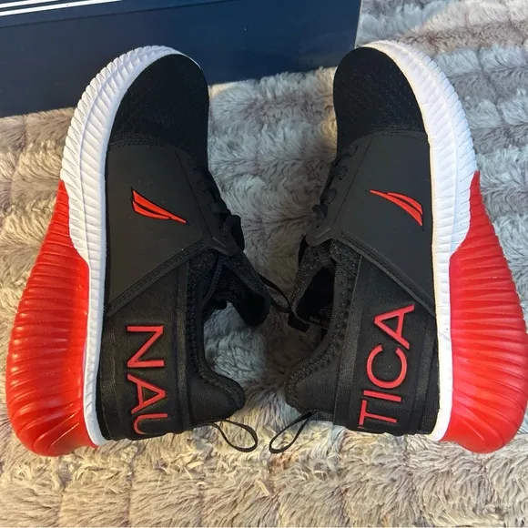Men's Black and Red Athletic Shoes