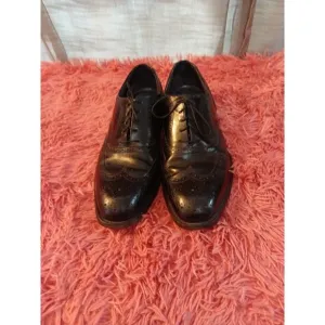 Men's Bostonian Impression Black Leather Wingtip Foot Saver Dress Shoes Size 11