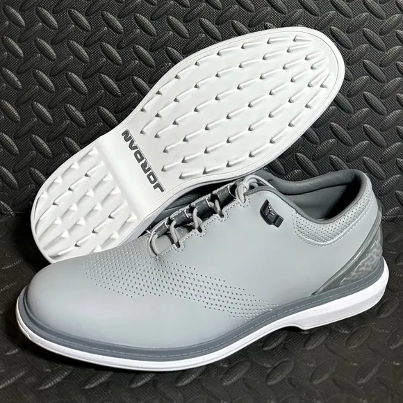 Mens Jordan Athletic Golf Shoes Grey White Sizes